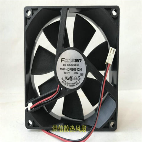 Original 9025 DFB0912H DC12V 0.30A 9CM 90*25MM 2-wire heat dissipation fan