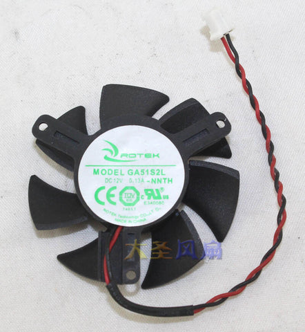 Graphics card cooling fan APISTEK GA51S2L GA51S2H -NNTK 12V 0.13A 0.18A 2Lines