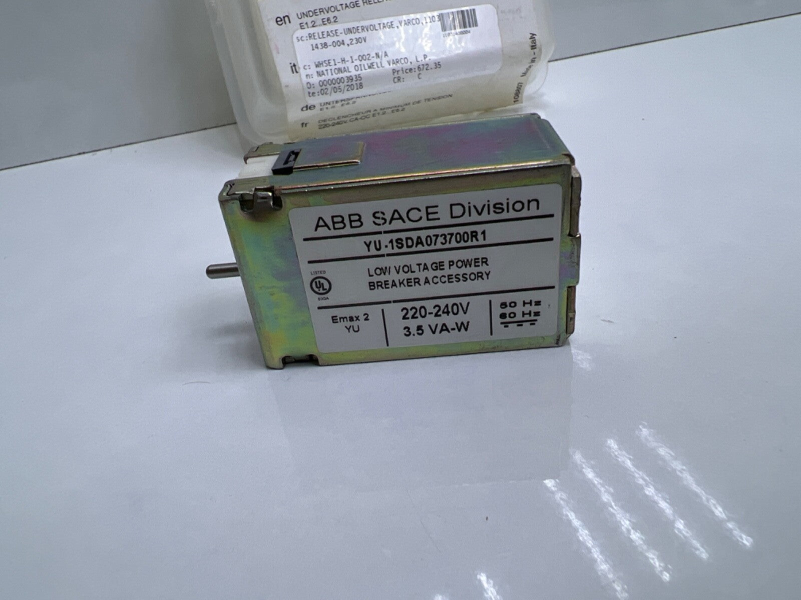 ABB SACE Division YU-1SDA073700R1 220-240V Free Shipping