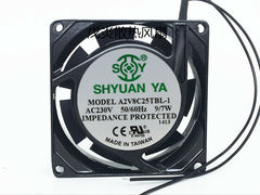 1 PCS SHYUAN YA Fan A2V8C25TBL-1 AC 230V 9/7W 8cm 8025 2 Wire