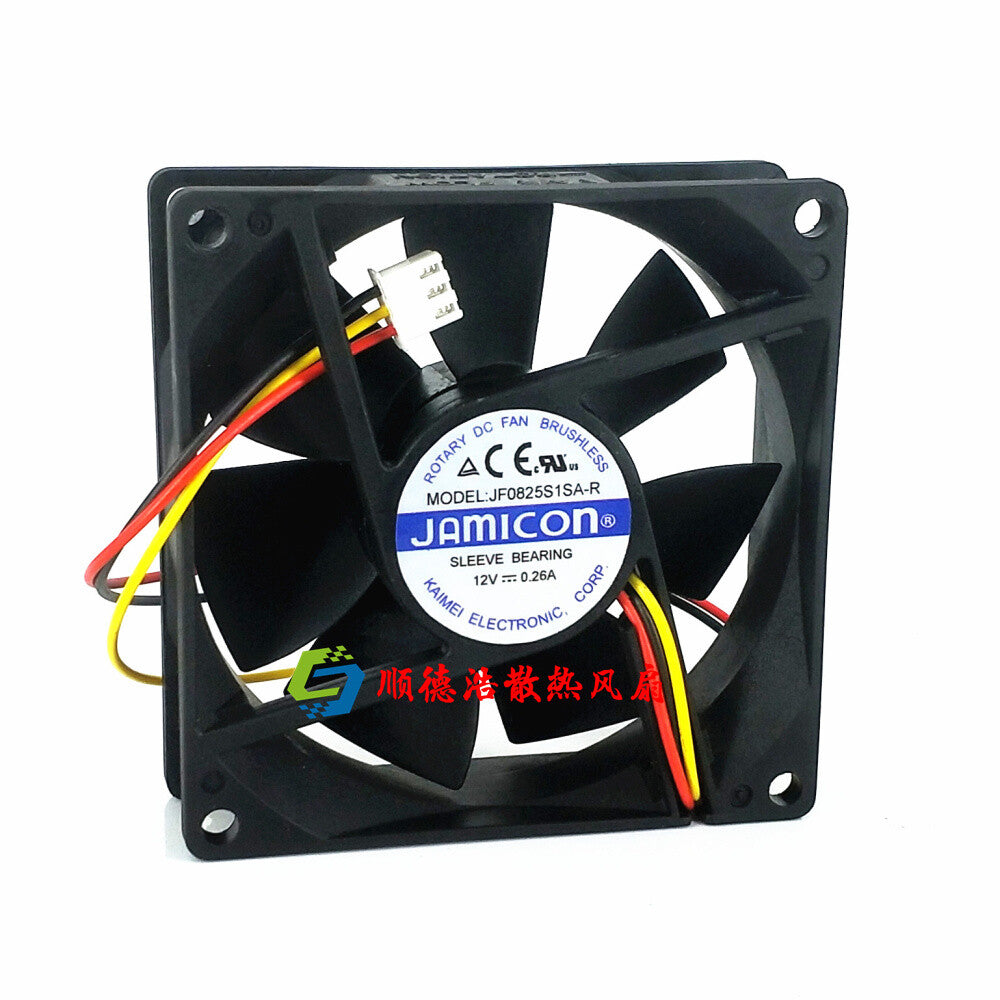 1PC JAMICON JF0825S1SA-R 12V 0.26A 8025 8CM 3-wire cooling fan