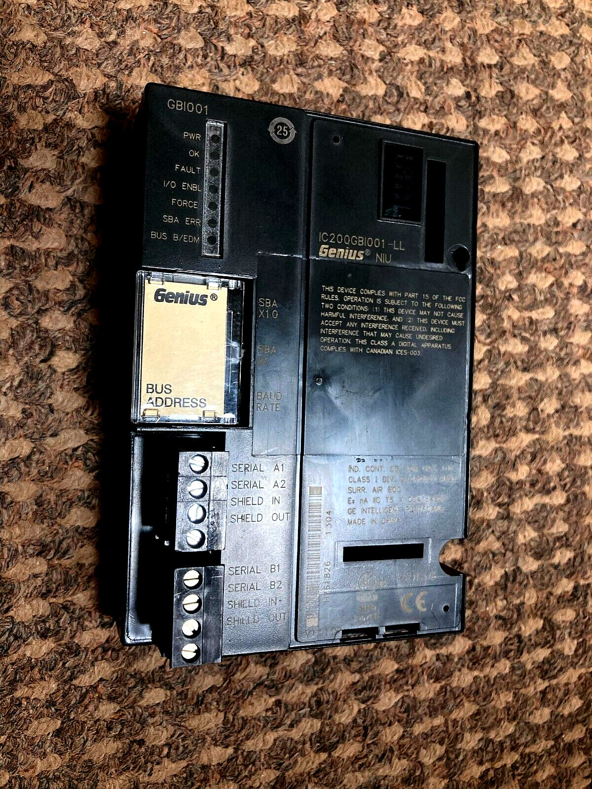 GE Fanuc IC200GBI001-LL Genius Network Interface Unit. Free Shipping