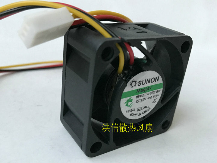 SUNON MB40201V2-0000-G99 40*40*20MM 4CM DC12V 0.6W 3wires Cooling Fan