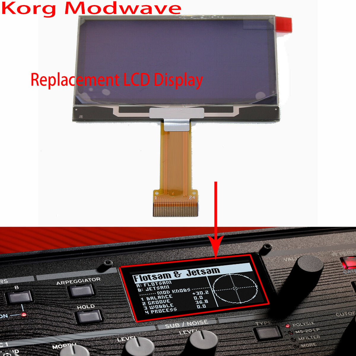 New Replacement LCD Display For Korg Modwave Screen Repair 510313506001
