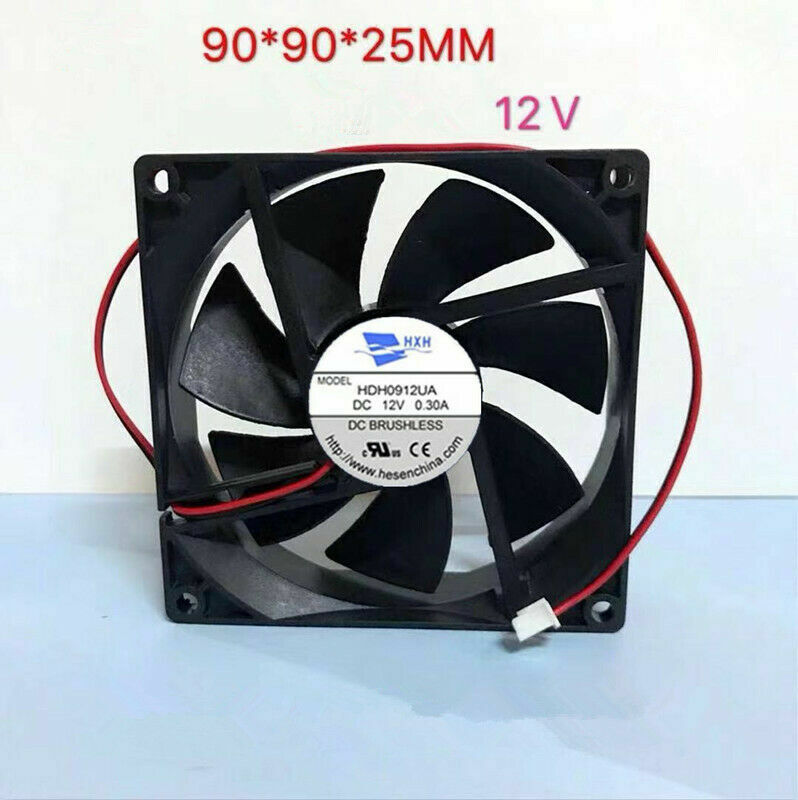 HXH HDH0912UA DC12V 0.30A 2-wire 9025 9CM inverter chassis cooling fan