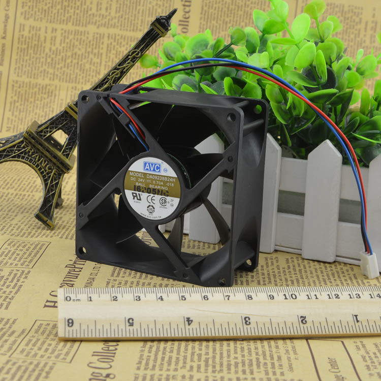 AVC DA09238B24H DC24V 0.7A 3Pin connector 90x90x38mm Server Square Cooling Fan