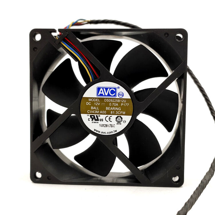 DS09225B12U 12V 0.56A 9CM 9025 4 wire dual ball bearing PWM fan thermostat