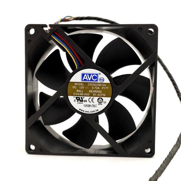 DS09225B12U 12V 0.56A 9CM 9025 4 wire dual ball bearing PWM fan thermostat