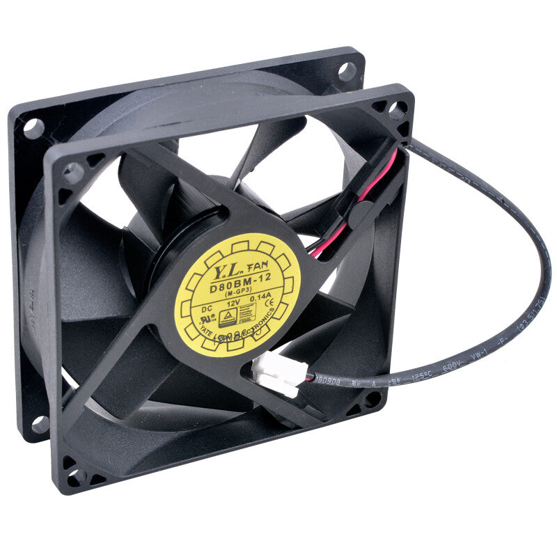 D80BM-12 8cm 80mm 80x80x25mm 8025 DC12V 0.14A Double ball bearing cooling fan