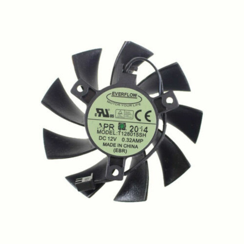T128015SH Card Fan 75MM 2PIN DC12V 0.32A FOR EVGA GTX 650 650Ti GTS 450 Graphics