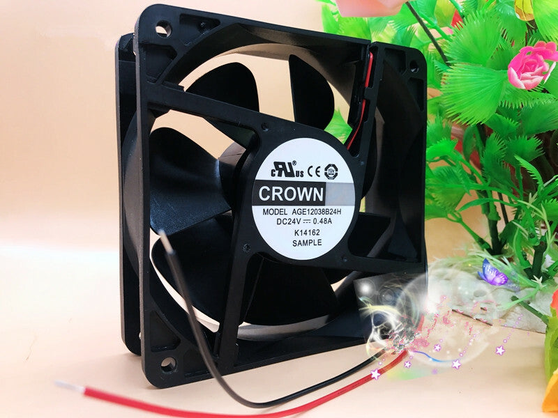 CROWN AGE12038B24H 24V 0.48A 3200rpm 12038 12CM 2-pin inverter cooling fan