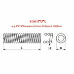305mm Compression Spring Y-type 304 Stainless Steel Pressure Springs 0.3-2mm Dia