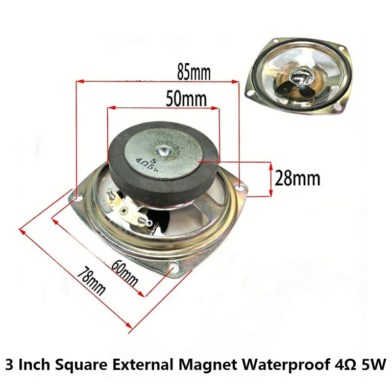 3 Inch 4Ω 8Ω 16Ohm 1W 2W 3W 5W 10W 20W Full-range Speaker Loudspeaker Waterproof