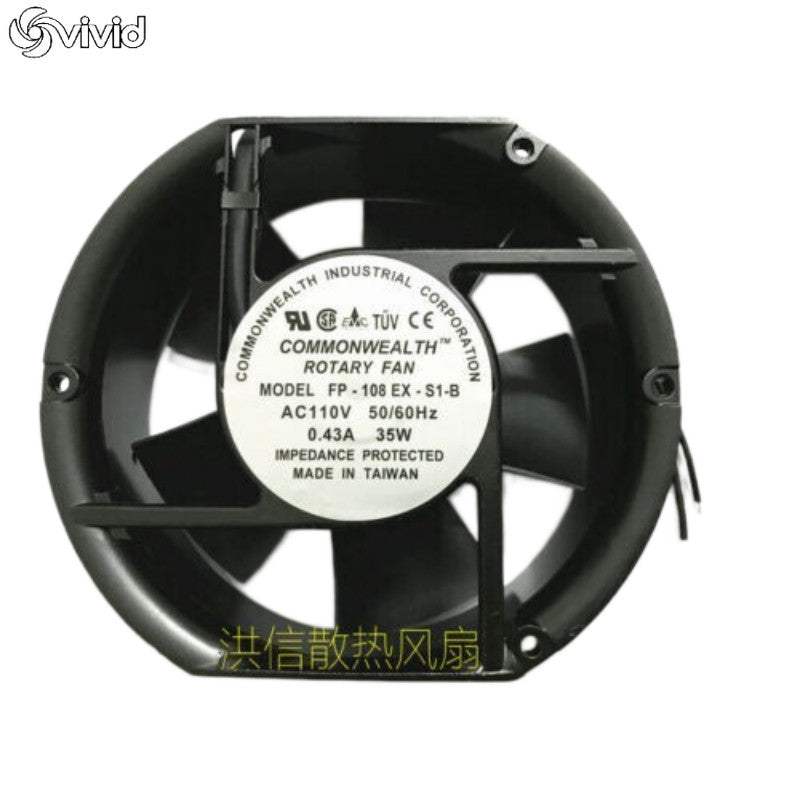 COMMONWEALTH Rotary Fan FP-108EX-S1-B 110V 0.43A 35W Axial Fan
