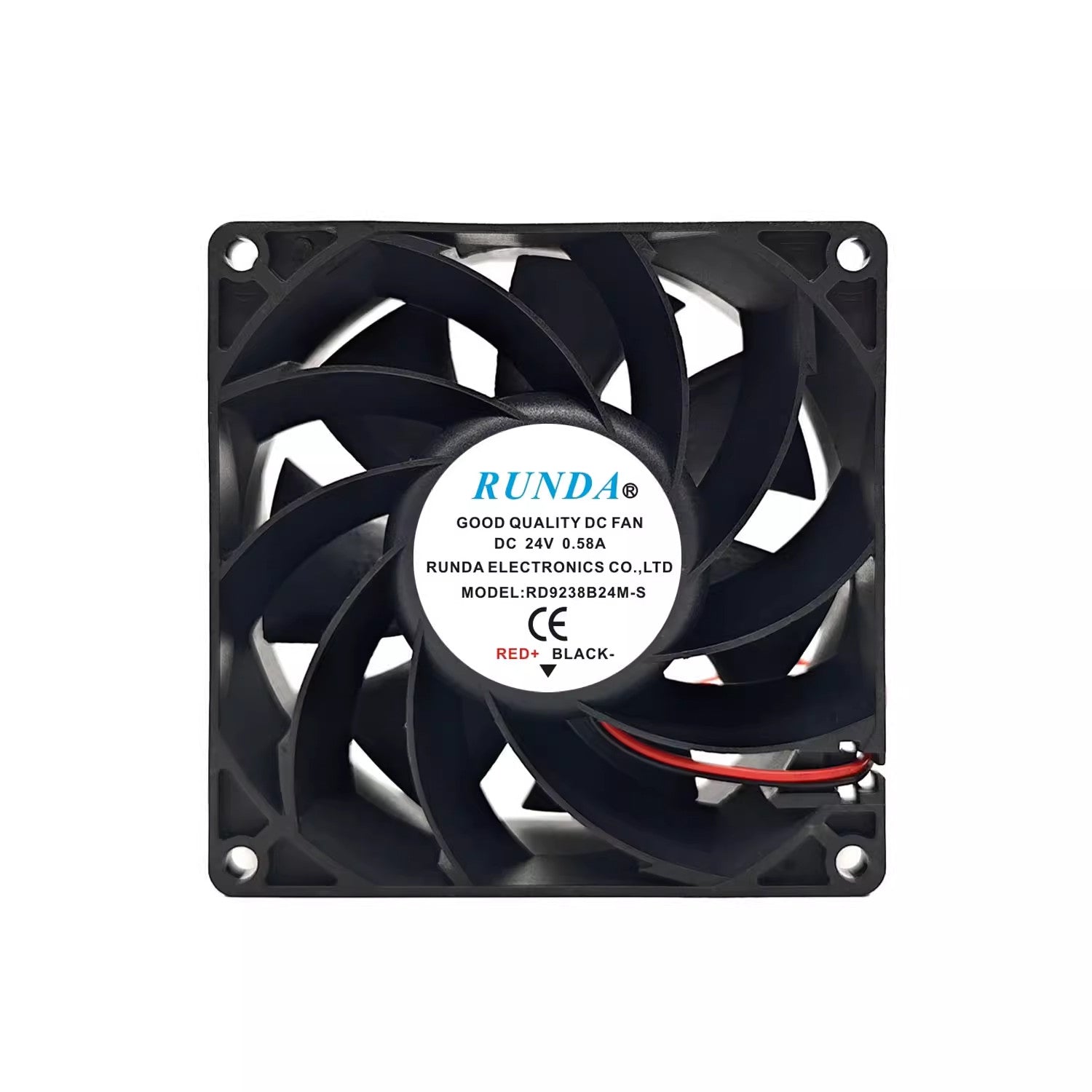RUNDA RD9238B24M S DC24V 0.58A 9CM 2 Wire Brushless Axial Industrial Cooling Fan