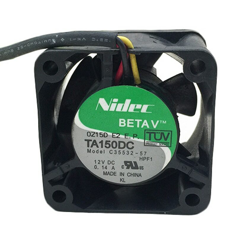 Nidec 40*40*28mm TA150DC C35532-57 DC 12V 0.14A 1U 3 line cooling fan