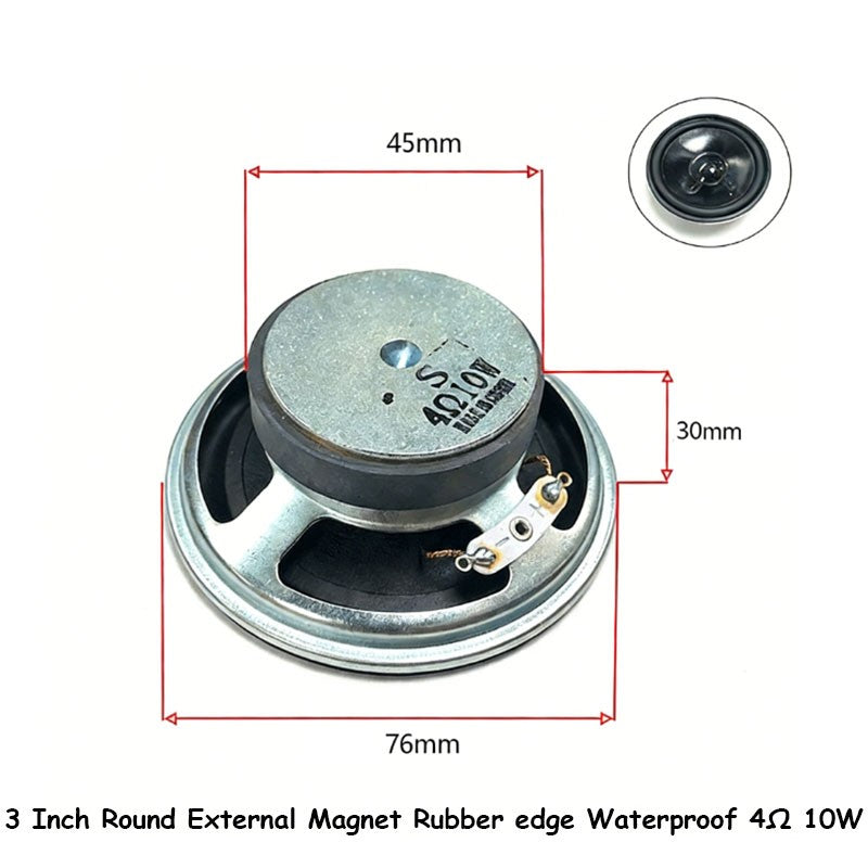 3 Inch 4Ω 8Ω 16Ohm 1W 2W 3W 5W 10W 20W Full-range Speaker Loudspeaker Waterproof