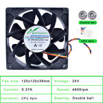 ACP12038B-24PWM 120mm fan 12cm DC24V 0.37A Double ball 4 lines PWM cooling fan