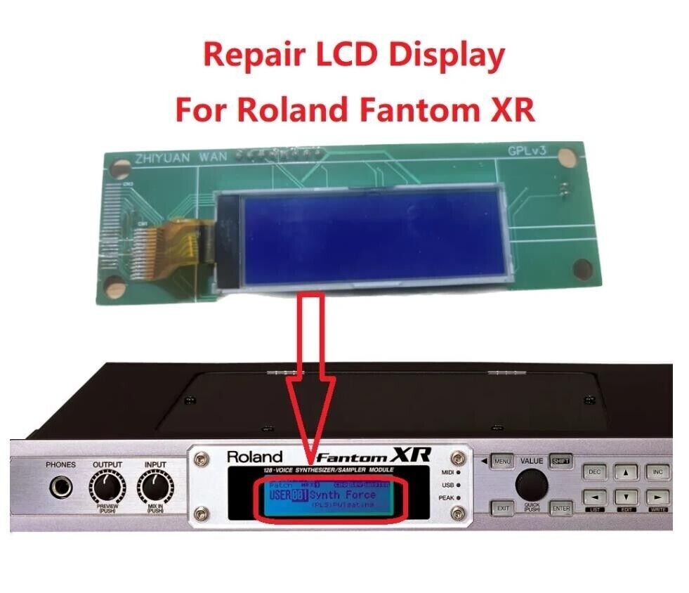 Compatible LCD Display For Roland Fantom XR Matrix Screen Repair（Non original）