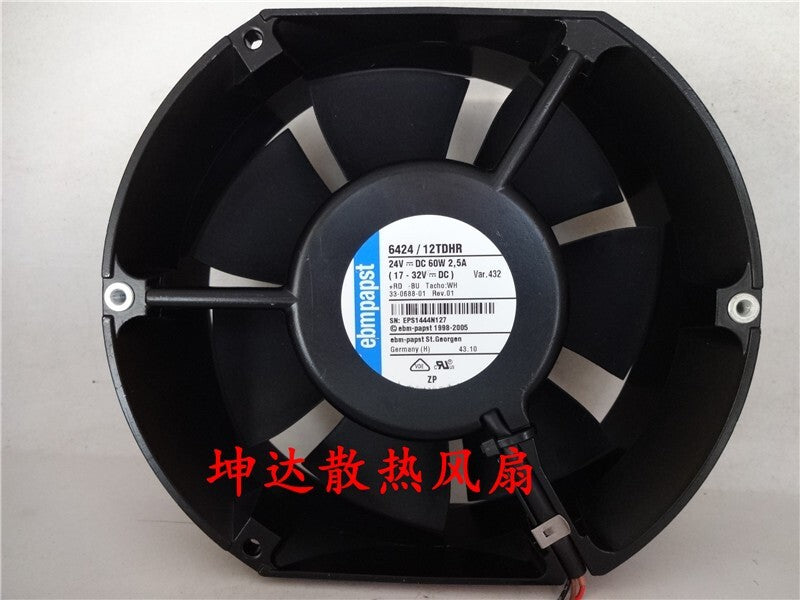 Cooling Fan 6424/12TDHR DC24V 60W 172*150*51MM 3 WIRE Aluminum frame