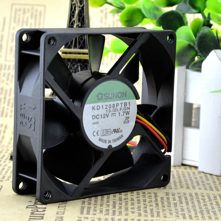 Sunon KD1208PTB1 DC12V 1.7W 80x80x25mm 3 Pin double ball Case / CPU Cooling Fan
