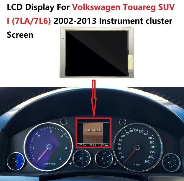 LCD Display For Volkswagen Touareg SUV I (7LA/7L6) 2002-2013 Instrument Cluster