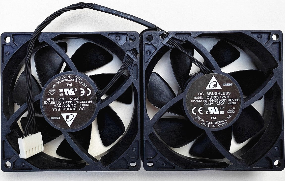 HP Workstation Z620 Z820 Z840 12VDC Dual Rear Fan Delta QUR0912VH HP 644315-001