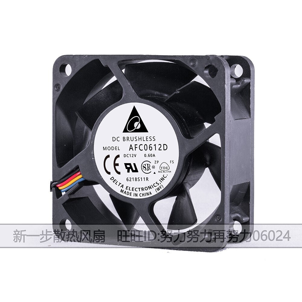 For DELTA AFC0612D 60mm fan 6025 60x60x25mm 12V 0.60A 4-wire 4Pin cooling fan