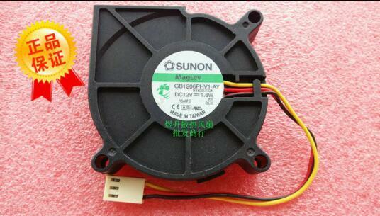 SUNON 6015 60x60x15mm DC 12V 1.6W GB1206PHV1-AY 3-line Turbo Blower Cooling Fan