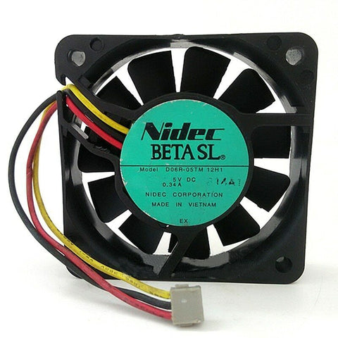 NIDEC 60*60*15MM 6CM DC 5V 0.34A D06R-05TM 12H1 3 Line Bearing Cooling Fan