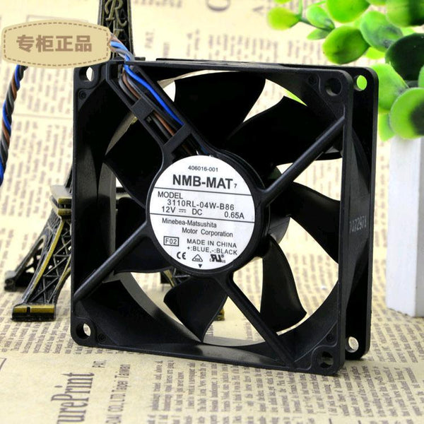 original NMB 3110RL-04W-B86 8025 12V 0.65A 4pin cooling fan