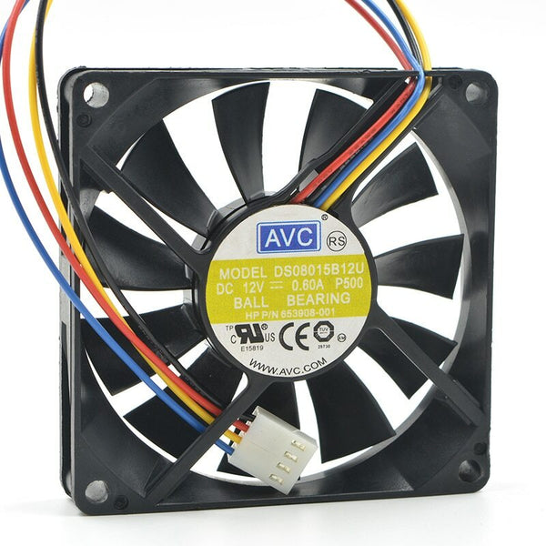 AVC DS08015B12U 80*80*15mm 8cm DC 12V 0.60A PWM chassis computer cooling fan