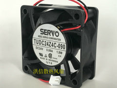 1 PCS SERVO Fan TUDC24Z4C-090 DC24V 0.08A 1.8W 6025 6CM 2 Pin inverter fan
