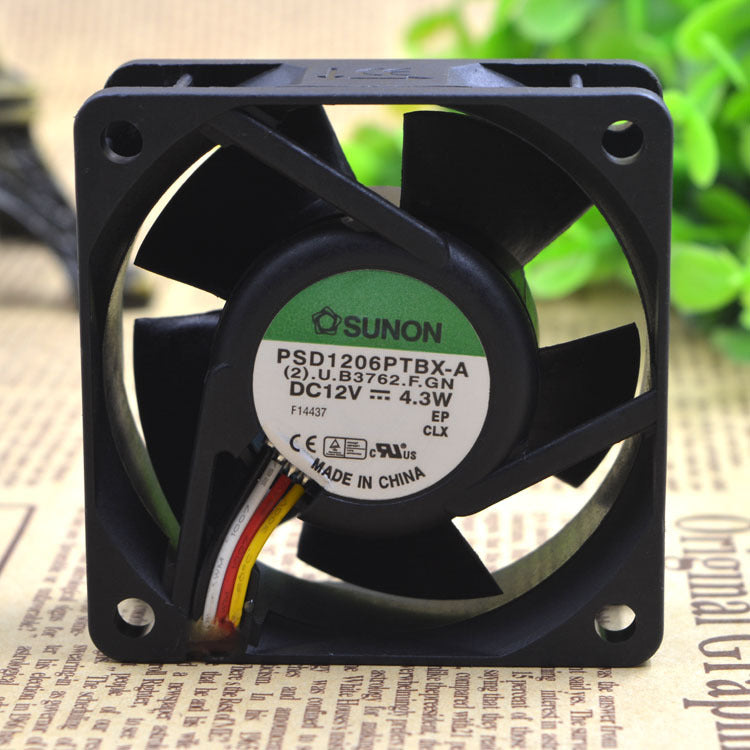 SUNON PSD1206PTBX-A 12V 4.3W 4wire 60x60x25mm Dual Ball Bearing Case Cooling Fan