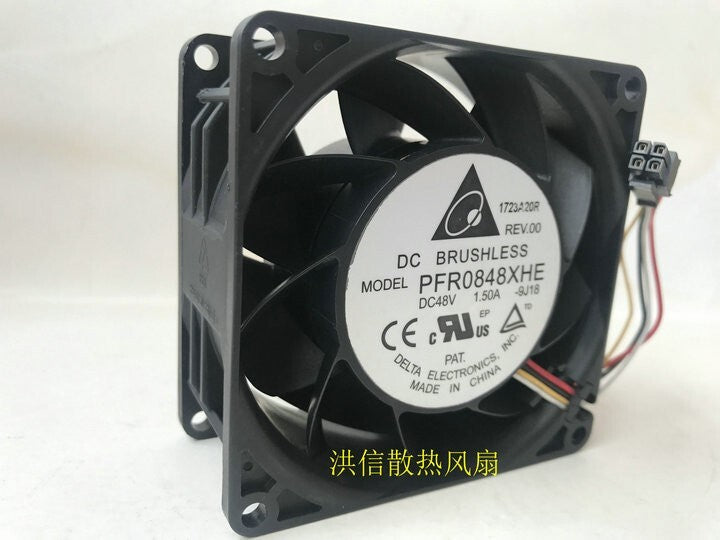 Delta 8038 PFR0848XHE DC48V 1.50A 4-wire 80 * 38mm high volume fan