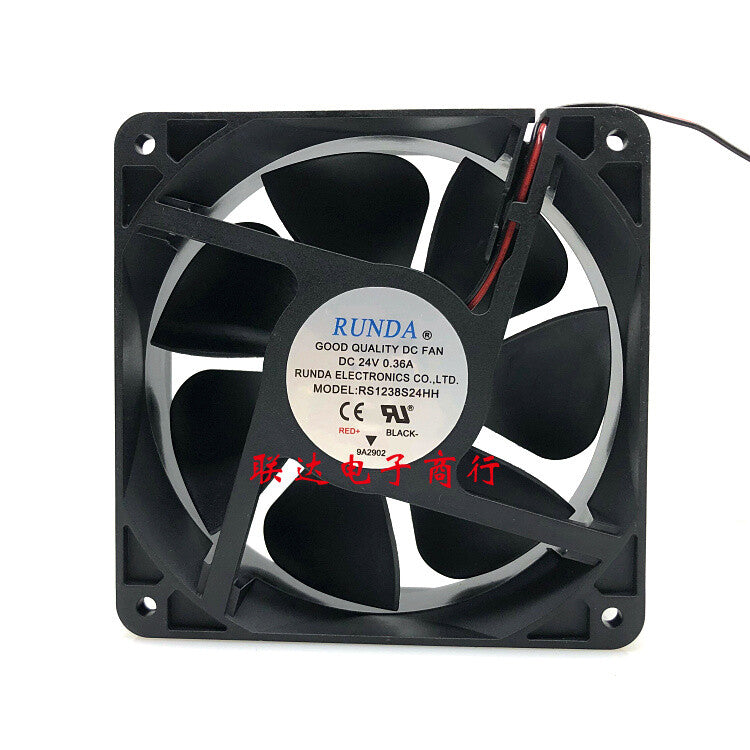 1PCS RUNDA RS1238S24HH 24V 0.36A 12038 12CM 2-wires cooling fan