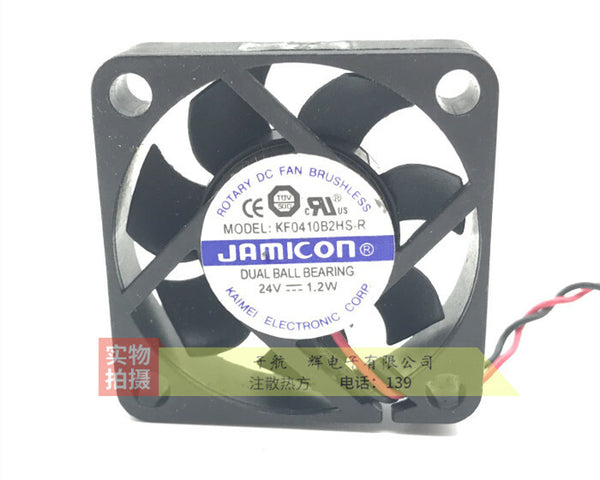 JAMICON KF0410B2HS-R 4010 4CM 24V 1.2W 2 Wire Dual Bearing Cooling Fan