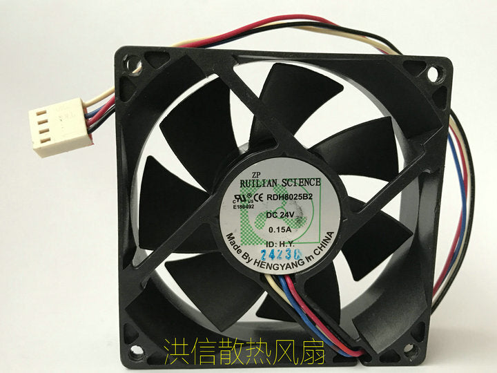 RUILAN RDH8025B2 DC24V 0.15A 8025 8CM 4-wire inverter cooling fan