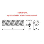 2pcs 304 Stainless Steel Long Spring Compression Spring 0.3-0.6mm Dia 305mm