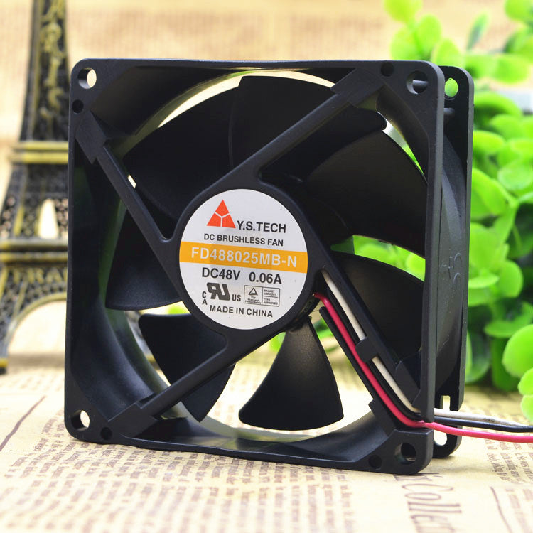 Y.STECH FD488025MB-N 48V 0.06A 8025 8CM Three-wire Cooling Fan