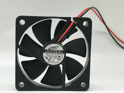 For ADDA AD0612HB-G70 (T) DC 12V 0.15A 2PIN 60mm, 60x60x10mm Server Square fan