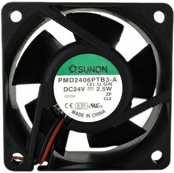 1x PMD2406PTB3-A(2).U.GN DC24V 2.5W 60X60X25MM 2-wire cooling fan