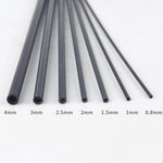 Carbon Fiber Rod Dia 2mm - 6mm Hollow Round Tube Bar Shaft For RC Airplane black