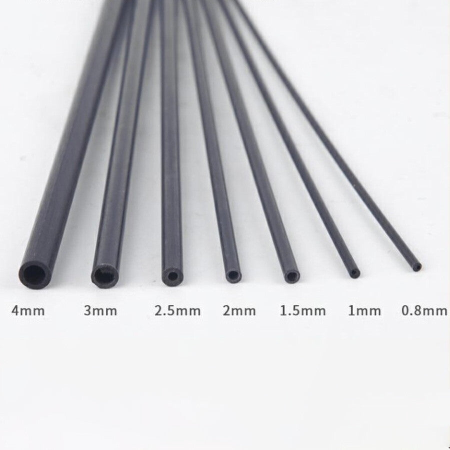 Carbon Fiber Rod Dia 2mm - 6mm Hollow Round Tube Bar Shaft For RC Airplane black