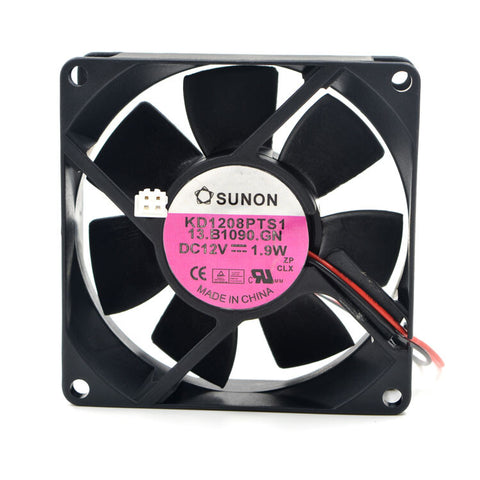 SUNON KD1208PTS1 8025 80mm x 80mm x 25mm Cooler Cooling Case Fan 12V 1.9W 2Wire
