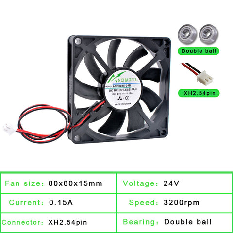 ACP8015 80mm DC5V 12V 24V 2pin cooling fan for router chassis power supply