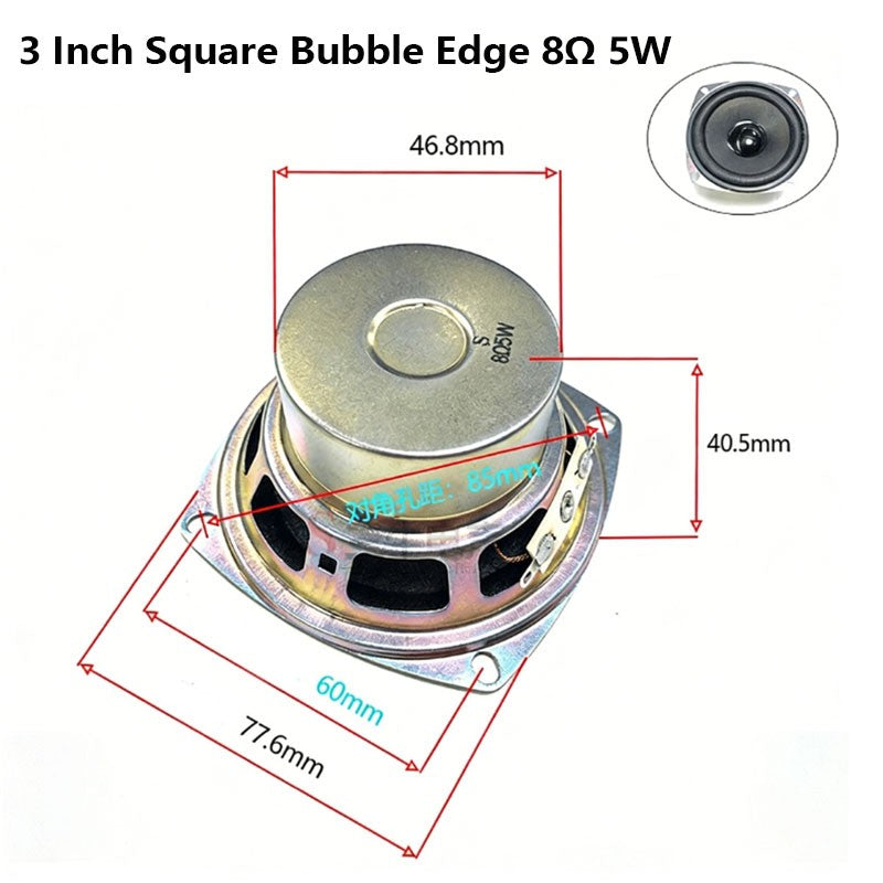 3 Inch 4Ω 8Ω 16Ohm 1W 2W 3W 5W 10W 20W Full-range Speaker Loudspeaker Waterproof