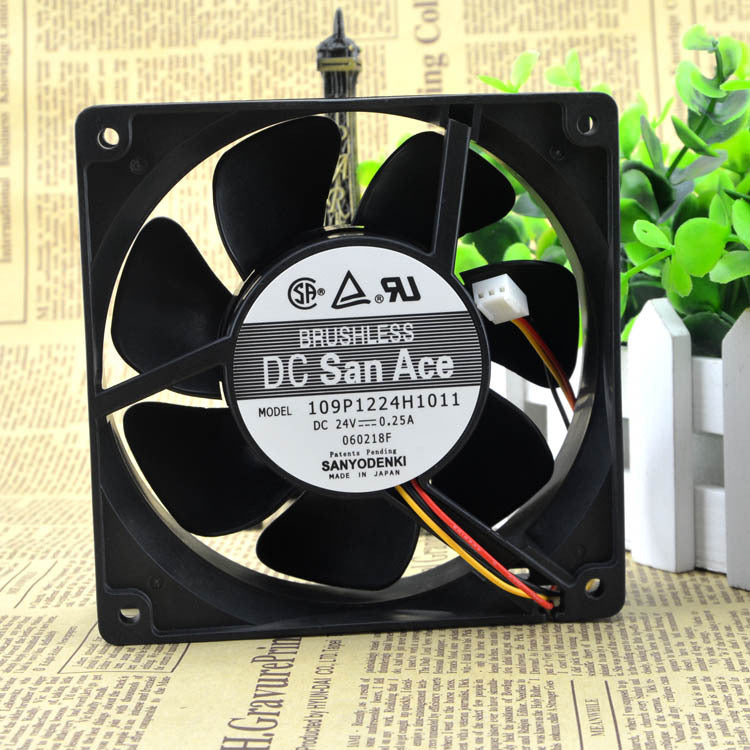 SANYO 109P1224H1011 120*120*38mm DC 24V 0.25A 3 wire Chassis Cooling Fan