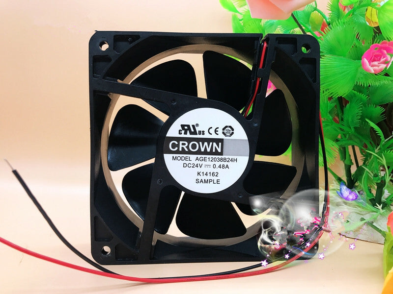 CROWN AGE12038B24H 24V 0.48A 3200rpm 12038 12CM 2-pin inverter cooling fan