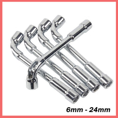 6mm-24mm Metric L Shaped Angled Open Hex 6 point Socket Wrench Doubleend Spanner